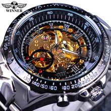 Load image into Gallery viewer, Winner Mechanical Sport Design Bezel Golden Watch Mens Watches Top Brand Luxury Montre Homme Clock Men Automatic Skeleton Watch