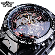 Load image into Gallery viewer, Winner Mechanical Sport Design Bezel Golden Watch Mens Watches Top Brand Luxury Montre Homme Clock Men Automatic Skeleton Watch