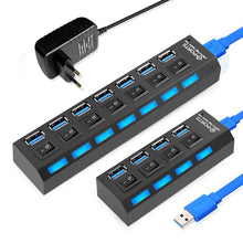 Load image into Gallery viewer, USB 3.0 HUB USB HUB 2.0 Multi USB Splitter USB 3 Hab Use Power Adapter Hub USB 3.0 4/7 Port Expander PC Computer Accessories