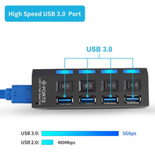 Load image into Gallery viewer, USB 3.0 HUB USB HUB 2.0 Multi USB Splitter USB 3 Hab Use Power Adapter Hub USB 3.0 4/7 Port Expander PC Computer Accessories