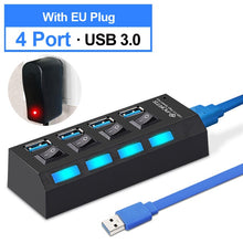 Load image into Gallery viewer, USB 3.0 HUB USB HUB 2.0 Multi USB Splitter USB 3 Hab Use Power Adapter Hub USB 3.0 4/7 Port Expander PC Computer Accessories