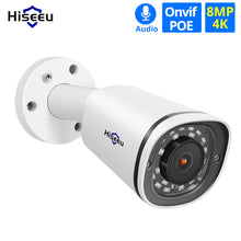 Load image into Gallery viewer, Hiseeu 4K 8MP POE IP Video Camera Outdoor Waterproof Audio Bullet Camera Motion Detection ONVIF For PoE NVR 48V