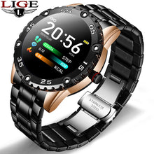 Load image into Gallery viewer, LIGE New Smart Watch Men IP67 Waterproof  Heart Rate Fitness Tracker Pedometer For Android ios Steel Band Sports Men smart watch