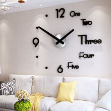 Load image into Gallery viewer, DIY Digital Wall Clock 3D Sticker Modern Design Large Silent Clock Home Office Decor for Living Room Decoration
