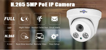 Load image into Gallery viewer, 5MP 1080P 4MP POE IP Camera H.265 Audio Dome Camera ONVIF Motion Detection For PoE NVR App View Hiseeu