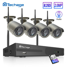 Load image into Gallery viewer, 4CH  8CH 1080P Wireless NVR Kit CCTV System 2MP WiFi Audio Record IP Camera IR Outdoor Video Security Surveillance Set 1TB HDD