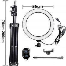 Load image into Gallery viewer, Selfie Ring Light Led Ring Lamp With Tripod With Lamp Photography Light USB With Phone Holder 2M Tripod Stand For Makeup Youtube