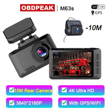 Load image into Gallery viewer, OBDPEAK M63s 4K Dash Cam Gesture Photo WiFi Car Camera Dashcam 3840*2160P 30FPS Ultra HD DVR Video Recorder GPS Tracker Dashcam