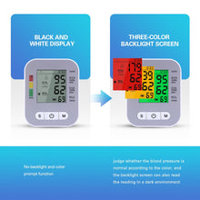 Load image into Gallery viewer, OLIECO USB Rechargeable Blood Pressure Monitor English Voice Automatic Electric PR Tonometer Digital LCD Screen Sphygmomanometer