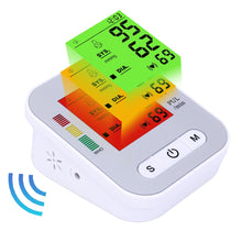 Load image into Gallery viewer, OLIECO USB Rechargeable Blood Pressure Monitor English Voice Automatic Electric PR Tonometer Digital LCD Screen Sphygmomanometer