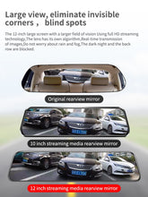 Load image into Gallery viewer, 12-inch RearView Mirror Car Dvr Camera Dashcam GPS FHD Dual 1080P Lens Driving Video Recorder Dash Cam with BONUS 32G Card