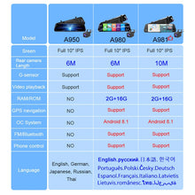 Load image into Gallery viewer, 4G Car DVR 10" Android 8.1 Stream RearView Mirror FHD 1080P ADAS Dash Cam Camera Video Recorder Auto Registrar Dashcam GPS DVRS