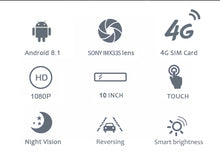 Load image into Gallery viewer, 4G Car DVR 10" Android 8.1 Stream RearView Mirror FHD 1080P ADAS Dash Cam Camera Video Recorder Auto Registrar Dashcam GPS DVRS