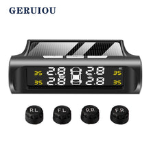 Load image into Gallery viewer, GERUIOU Tyre Pressure Monitoring System Solar Power Car External Tyre Sensor Digital LCD Display