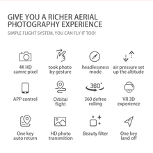 Load image into Gallery viewer, XKJ 2020 New Mini Drone 4K 1080P HD Camera WiFi Fpv Air Pressure Altitude Hold Black And Gray Foldable Quadcopter RC Drone Toy