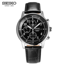 Load image into Gallery viewer, 100% Original Seiko 5 Solar energy Quartz Watch Luminous hands Calendar Leather Sraps Business Fashion Watch Global Warranty