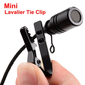 Ollivan Omnidirectional Metal Microphone 3.5mm Jack Lavalier Tie Clip Microphone Mini Audio Mic for Computer Laptop Mobile Phone