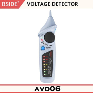 BSIDE AVD06 Non-contact Voltage Detector AC 12-1000V Test Pen Circuit Tester Power Socket Live Wire Check Dual Mode with 8 LED