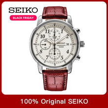 Load image into Gallery viewer, 100% Original Seiko 5 Solar energy Quartz Watch Luminous hands Calendar Leather Sraps Business Fashion Watch Global Warranty
