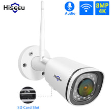 Load image into Gallery viewer, Hiseeu 4K Wireless WIFI Camera SD Card Slot Outdoor Waterproof 8MP 5MP 4MP 2MP Security IP Camera for POE NVR ONVIF APP Remote
