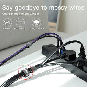 Baseus Cable Organizer Wire Winder For iPhone Micro USB Type C HDMI Cable Management Holder Mouse Earphone Cord Protector Clip