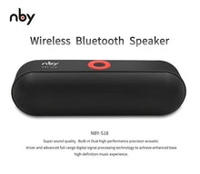 Load image into Gallery viewer, NBY S18 Portable Bluetooth Speaker with Dual Driver Loudspeaker,12 Hours Playtime,HD Audio Subwoofer Wireless Speakers with Mic

