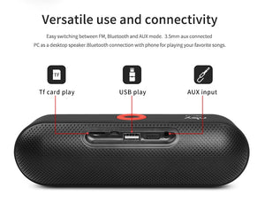 NBY S18 Portable Bluetooth Speaker with Dual Driver Loudspeaker,12 Hours Playtime,HD Audio Subwoofer Wireless Speakers with Mic