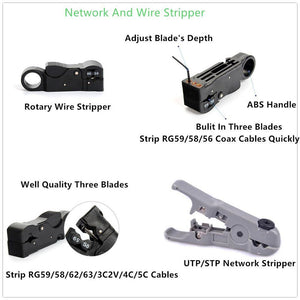 11pcs/set RJ45 RJ11 RJ12 CAT5 CAT5e Portable LAN Network Repair Tool Kit Utp Cable Tester AND Plier Crimp Crimper Plug Clamp PC