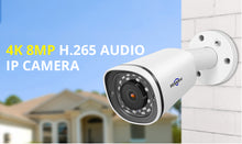 Load image into Gallery viewer, Hiseeu 4K 8MP POE IP Video Camera Outdoor Waterproof Audio Bullet Camera Motion Detection ONVIF For PoE NVR 48V
