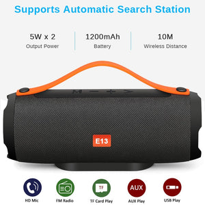 Wireless Best Bluetooth Speaker Portable Outdoor Column Box Loud Subwoofer Stereo Speaker Support TF FM USB For Phone PC