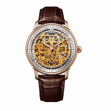 Load image into Gallery viewer, Reef Tiger/RT Skeleton Unique Watch Designs Automatic Watch Leather Strap Rose Gold Ultra Thin Watches For Men RGA1975
