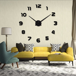 2020 New Wall Clocks 3D DIY Clock Acrylic Mirror Stickers Home Decoration Living Room Quartz Needle Self Adhesive