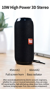 TG117 Bluetooth Outdoor Speaker Waterproof Portable Wireless Column Loudspeaker Box Support TF Card FM Radio Aux Input