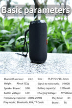 Load image into Gallery viewer, TG117 Bluetooth Outdoor Speaker Waterproof Portable Wireless Column Loudspeaker Box Support TF Card FM Radio Aux Input
