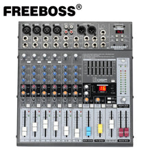 Load image into Gallery viewer, Freeboss ME82 Ultra low noise 4 Mono + 2 stereo 8 channels 16 DSP USB professional dj audio mixer console
