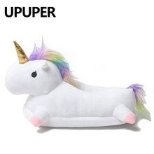 Load image into Gallery viewer, 2020 Winter lovely Home Slippers Chausson Licorne White Shoes Women unicorn slippers animals

