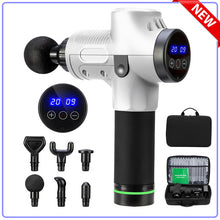 Load image into Gallery viewer, 20 Gears LCD Touch Screen High Frequency Massage Gun Muscle Relax Body Relaxation Electric Massager with Portable Bag 6 heads
