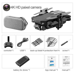 XKJ 2020 New Mini Drone 4K 1080P HD Camera WiFi Fpv Air Pressure Altitude Hold Black And Gray Foldable Quadcopter RC Drone Toy
