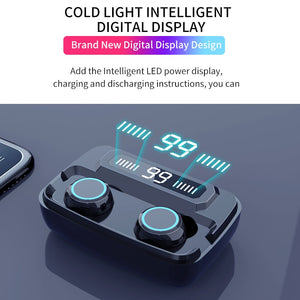 Wireless Earphones Bluetooth V5.0 TWS Wireless Bluetooth Headphones LED Display With 3300mAh Power Bank Headsets With Microphone