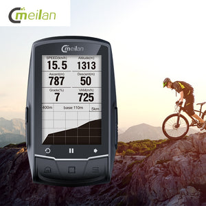 Meilan M1 Bike GPS Bicycle Computer GPS Navigation BLE4.0 Speedometer Connect with Cadence/HR Monitor/Power meter (not include)