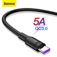 Load image into Gallery viewer, Baseus 5A USB Type C Cable for Huawei P30 Mate 30 Pro Supercharge Quick Charge 3.0 Fast Charging for Xiaomi 9 USB-C Charger Wire
