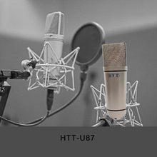 Load image into Gallery viewer, HTT-U87 DIY silver Professional 34mm Capsules Music Audio Studio Sound Recording Condenser Microphone
