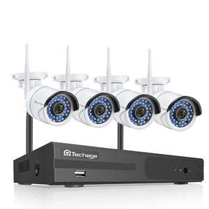 4CH  8CH 1080P Wireless NVR Kit CCTV System 2MP WiFi Audio Record IP Camera IR Outdoor Video Security Surveillance Set 1TB HDD