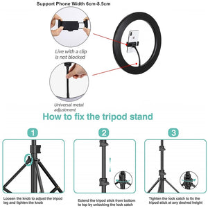 Selfie Ring Light Led Ring Lamp With Tripod With Lamp Photography Light USB With Phone Holder 2M Tripod Stand For Makeup Youtube