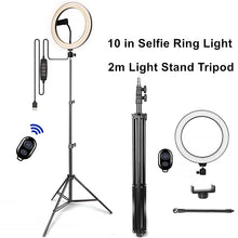 Load image into Gallery viewer, Selfie Ring Light Led Ring Lamp With Tripod With Lamp Photography Light USB With Phone Holder 2M Tripod Stand For Makeup Youtube
