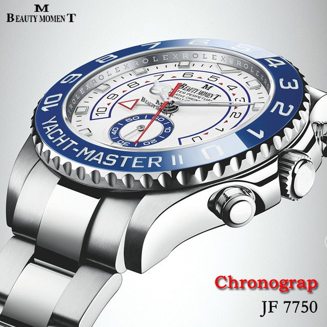 Men's Automatic Watch 44m YachtMaster II 116680 JF High Quality 316 Stainless Steel Strap 7750 Automatic Chronograph watch