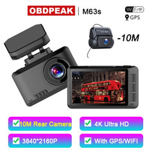 Load image into Gallery viewer, OBDPEAK M63s 4K Dash Cam Gesture Photo WiFi Car Camera Dashcam 3840*2160P 30FPS Ultra HD DVR Video Recorder GPS Tracker Dashcam
