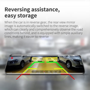 12-inch RearView Mirror Car Dvr Camera Dashcam GPS FHD Dual 1080P Lens Driving Video Recorder Dash Cam with BONUS 32G Card