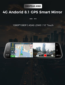 4G Car DVR 10" Android 8.1 Stream RearView Mirror FHD 1080P ADAS Dash Cam Camera Video Recorder Auto Registrar Dashcam GPS DVRS