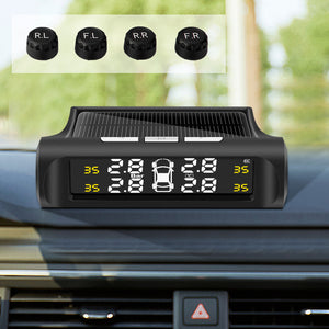GERUIOU Tyre Pressure Monitoring System Solar Power Car External Tyre Sensor Digital LCD Display